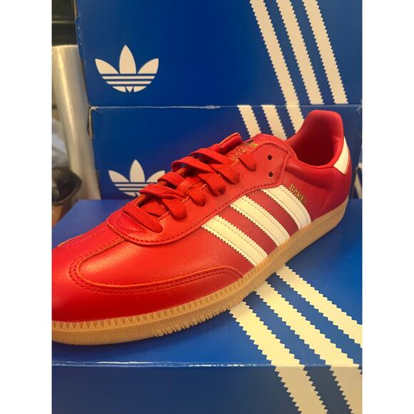NEW ADIDAS SAMBA OG JR0881 Men\'s 11 Better Scarlet/ GUM Bottoms
